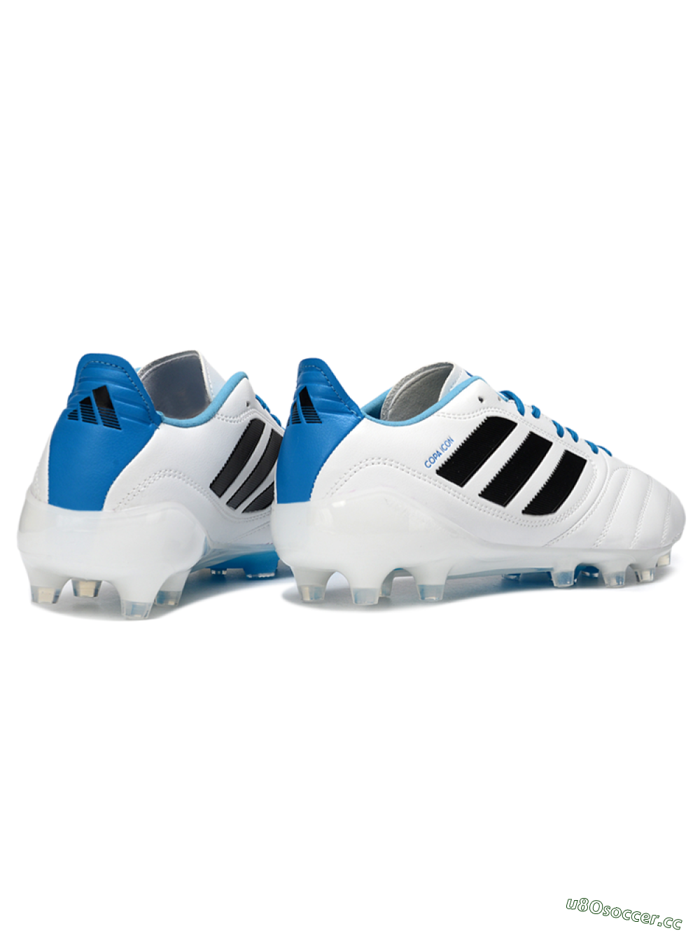 Men's Adidas Copa Pure 2+ Elite AG Artificial Grass Low-Tops Football Boots - White/Electric Blue/Black 6