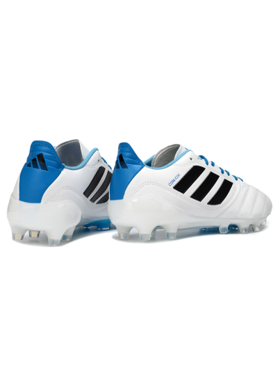 Men's Adidas Copa Pure 2+ Elite AG Artificial Grass Low-Tops Football Boots - White/Electric Blue/Black