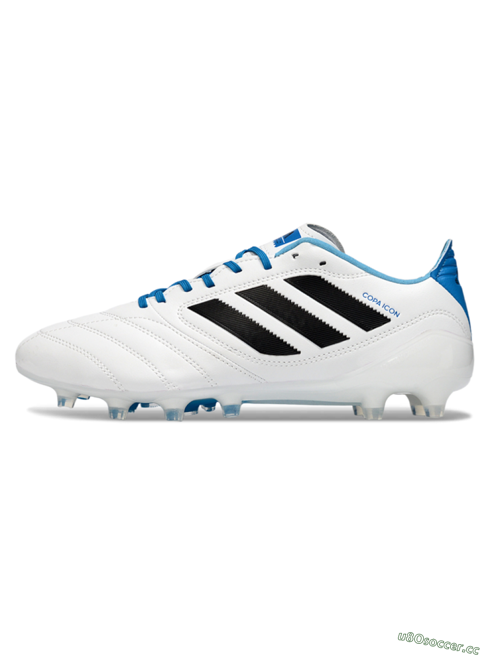 Men's Adidas Copa Pure 2+ Elite AG Artificial Grass Low-Tops Football Boots - White/Electric Blue/Black 0