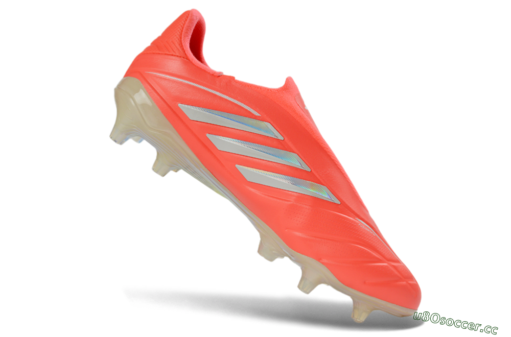 Men's Adidas Copa Pure 3 Elite FG Firm Ground Low-Tops Football Boots - Red/Bright Coral/Metallic Silver 4