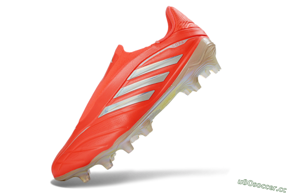 Men's Adidas Copa Pure 3 Elite FG Firm Ground Low-Tops Football Boots - Red/Bright Coral/Metallic Silver 5