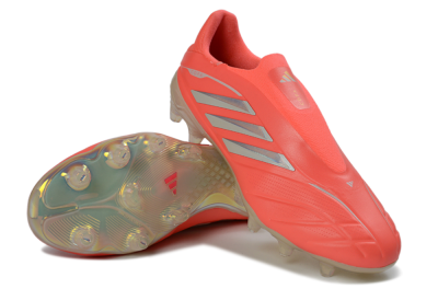 Men's Adidas Copa Pure 3 Elite FG Firm Ground Low-Tops Football Boots - Red/Bright Coral/Metallic Silver
