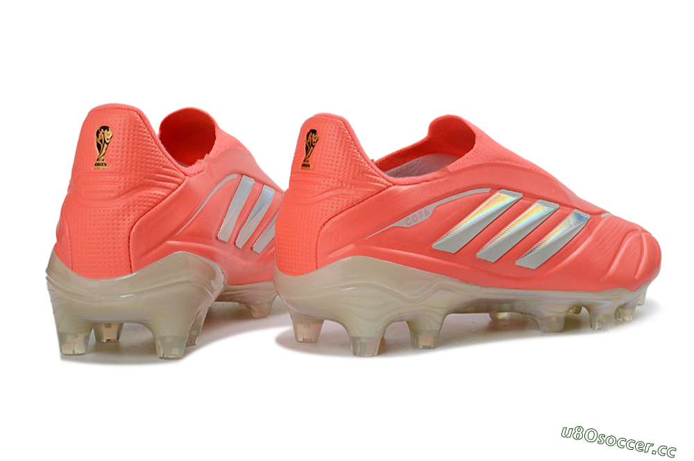 Men's Adidas Copa Pure 3 Elite FG Firm Ground Low-Tops Football Boots - Red/Bright Coral/Metallic Silver 6