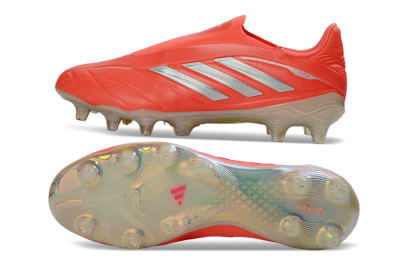 Men's Adidas Copa Pure 3 Elite FG Firm Ground Low-Tops Football Boots - Red/Bright Coral/Metallic Silver
