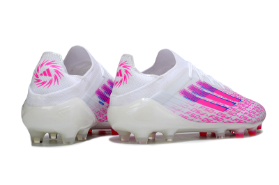 Men's Adidas F50 Elite AG Artificial Grass Low-Tops Football Boots - White/Neon Pink/Blue