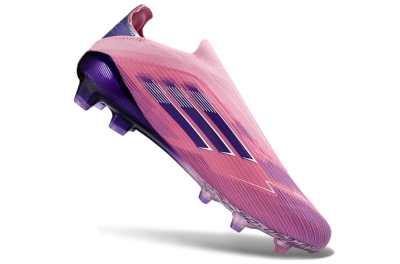 Men's Adidas F50 Elite Laceless FG Firm Ground Low-Tops Football Boots - Pink/Vibrant Violet/Soft Lavender
