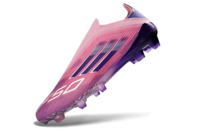 Men's Adidas F50 Elite Laceless FG Firm Ground Low-Tops Football Boots - Pink/Vibrant Violet/Soft Lavender