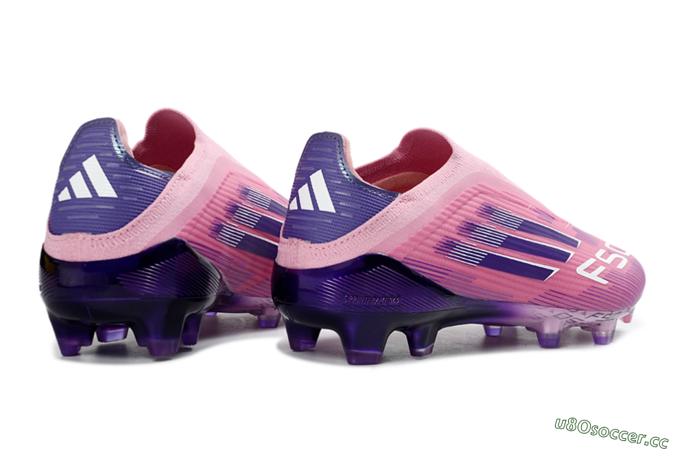 Men's Adidas F50 Elite Laceless FG Firm Ground Low-Tops Football Boots - Pink/Vibrant Violet/Soft Lavender 7