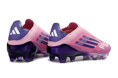 Men's Adidas F50 Elite Laceless FG Firm Ground Low-Tops Football Boots - Pink/Vibrant Violet/Soft Lavender