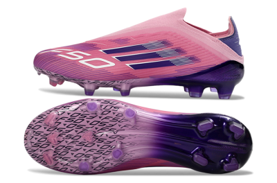 Men's Adidas F50 Elite Laceless FG Firm Ground Low-Tops Football Boots - Pink/Vibrant Violet/Soft Lavender