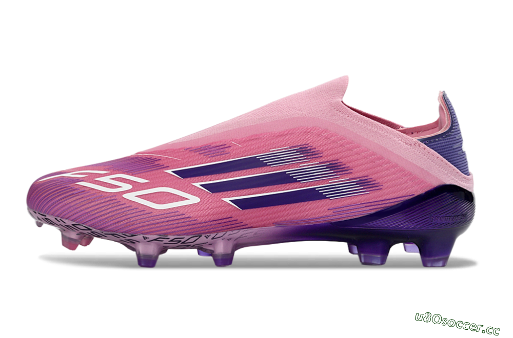 Men's Adidas F50 Elite Laceless FG Firm Ground Low-Tops Football Boots - Pink/Vibrant Violet/Soft Lavender 0