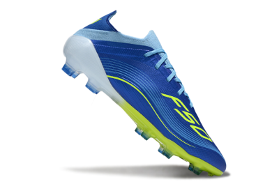 Men's Messi x Adidas F50 Elite FG Firm Ground Low-Tops Football Boots - Blue/Neon Yellow/Cyan Blue