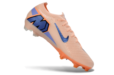 Unisex Nike Air Zoom Mercurial Vapor 16 Elite FG Firm Ground Low-Tops Football Boots - Peach/Navy Blue/Orange