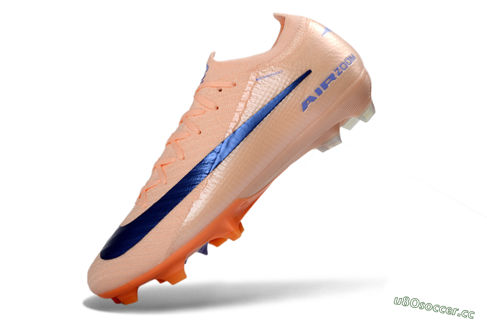 Unisex Nike Air Zoom Mercurial Vapor 16 Elite FG Firm Ground Low-Tops Football Boots - Peach/Navy Blue/Orange 6