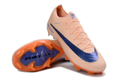 Unisex Nike Air Zoom Mercurial Vapor 16 Elite FG Firm Ground Low-Tops Football Boots - Peach/Navy Blue/Orange