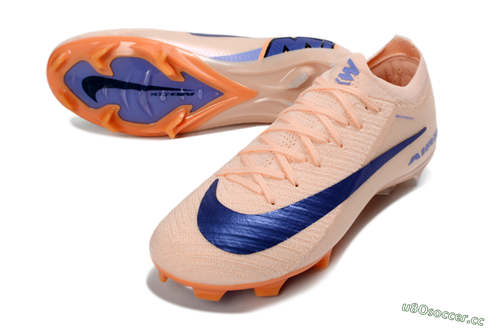Unisex Nike Air Zoom Mercurial Vapor 16 Elite FG Firm Ground Low-Tops Football Boots - Peach/Navy Blue/Orange 3