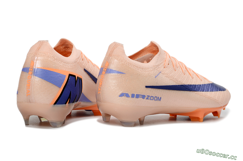 Unisex Nike Air Zoom Mercurial Vapor 16 Elite FG Firm Ground Low-Tops Football Boots - Peach/Navy Blue/Orange 7