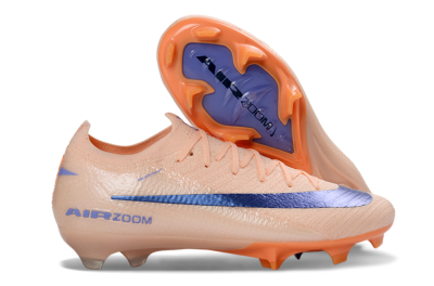 Unisex Nike Air Zoom Mercurial Vapor 16 Elite FG Firm Ground Low-Tops Football Boots - Peach/Navy Blue/Orange