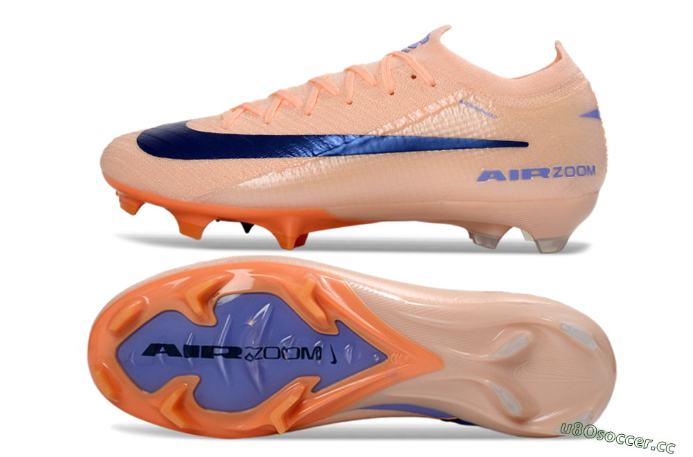 Unisex Nike Air Zoom Mercurial Vapor 16 Elite FG Firm Ground Low-Tops Football Boots - Peach/Navy Blue/Orange 1