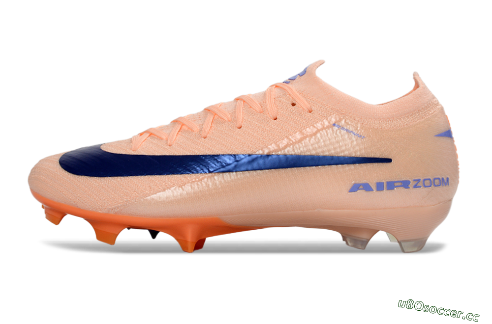 Unisex Nike Air Zoom Mercurial Vapor 16 Elite FG Firm Ground Low-Tops Football Boots - Peach/Navy Blue/Orange 0