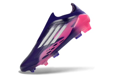 Unisex Adidas F50 Elite Laceless FG Firm Ground Low-Tops Football Boots - Purple/Vibrant Pink/Deep Purple
