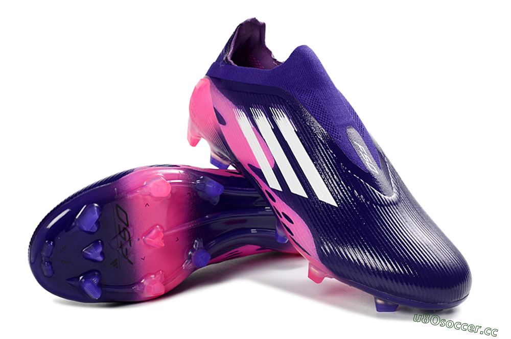 Unisex Adidas F50 Elite Laceless FG Firm Ground Low-Tops Football Boots - Purple/Vibrant Pink/Deep Purple 3