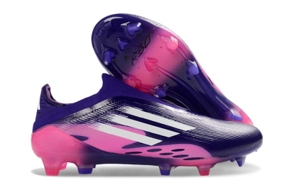 Unisex Adidas F50 Elite Laceless FG Firm Ground Low-Tops Football Boots - Purple/Vibrant Pink/Deep Purple