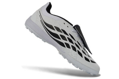 Unisex Adidas Predator 26 Elite Fold-Over Tongue TF Artificial Turf Low-Tops Football Shoes - White/Electric Pink/Deep Purple