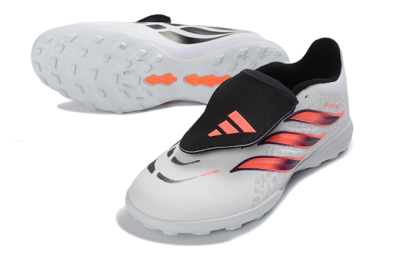 Unisex Adidas Predator 26 Elite Fold-Over Tongue TF Artificial Turf Low-Tops Football Shoes - White/Electric Pink/Deep Purple