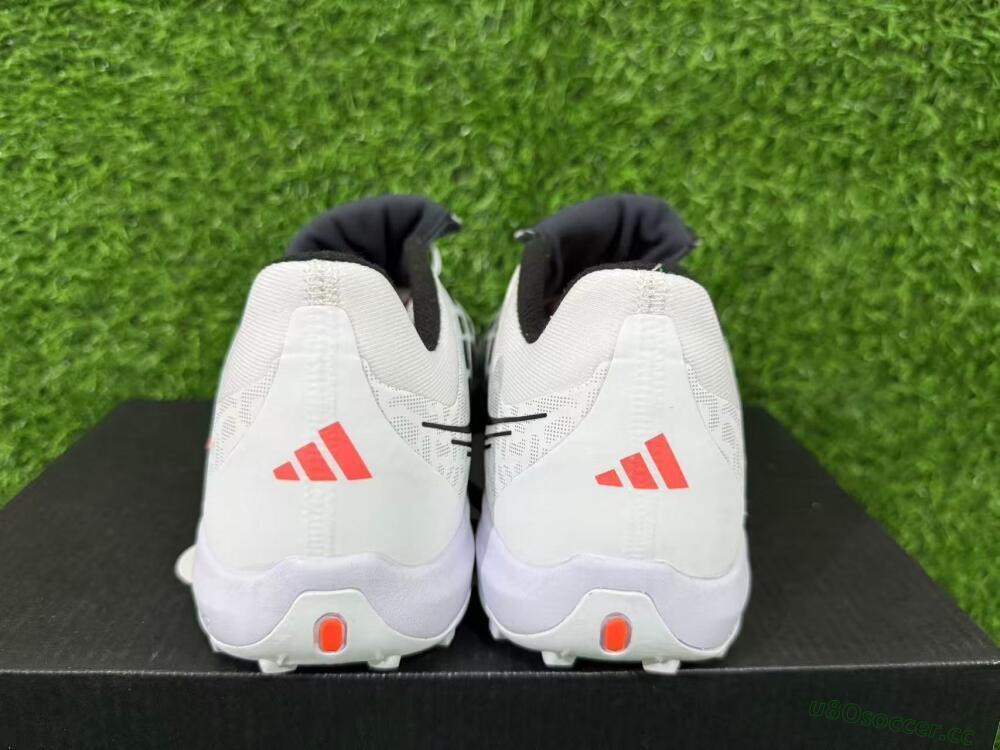 Unisex Adidas Predator 26 Elite Fold-Over Tongue TF Artificial Turf Low-Tops Football Shoes - White/Electric Pink/Deep Purple