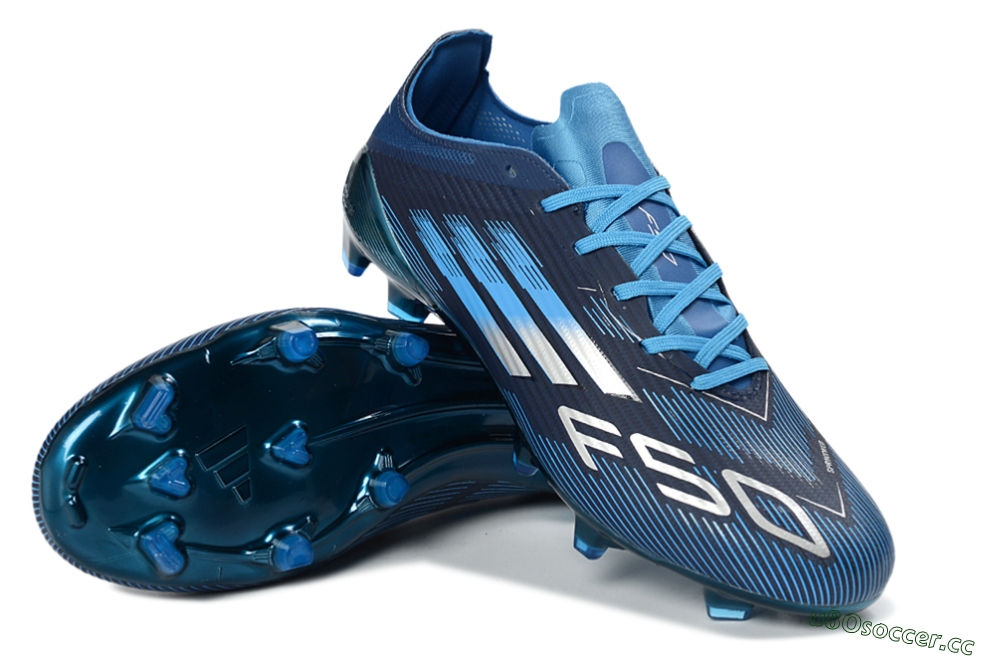 Unisex Adidas F50 Elite FG Firm Ground Low-Tops Football Boots - Blue/Deep Ocean/Sky Blue 4