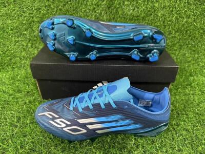 Unisex Adidas F50 Elite FG Firm Ground Low-Tops Football Boots - Blue/Deep Ocean/Sky Blue