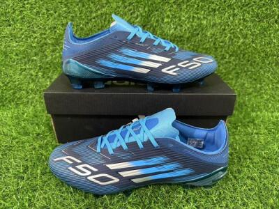 Unisex Adidas F50 Elite FG Firm Ground Low-Tops Football Boots - Blue/Deep Ocean/Sky Blue
