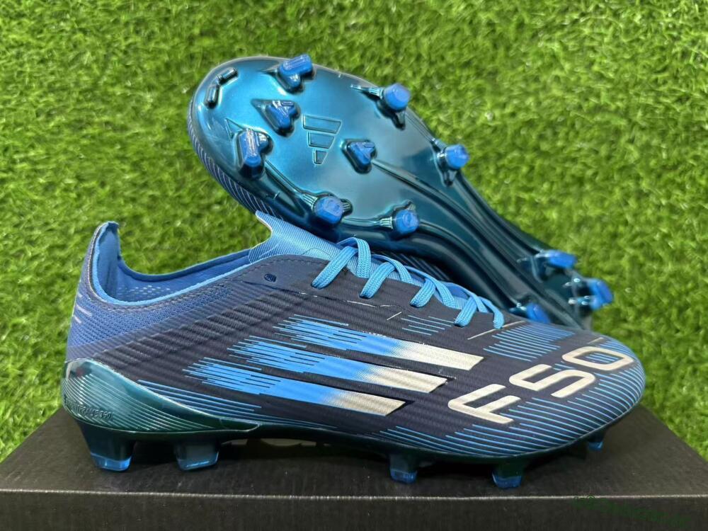Unisex Adidas F50 Elite FG Firm Ground Low-Tops Football Boots - Blue/Deep Ocean/Sky Blue 15