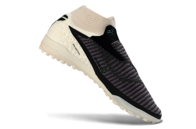 Men's Nike Phantom 6 Elite High TF Artificial Turf High-Tops Football Shoes - Black/Charcoal Grey/White