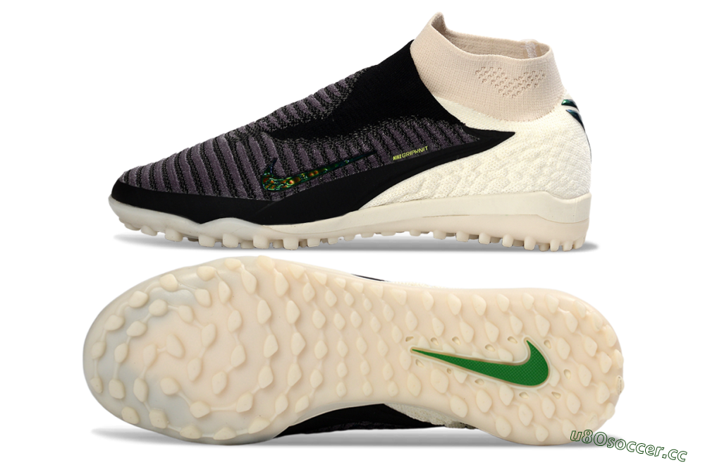 Men's Nike Phantom 6 Elite High TF Artificial Turf High-Tops Football Shoes - Black/Charcoal Grey/White 1