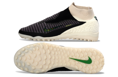 Men's Nike Phantom 6 Elite High TF Artificial Turf High-Tops Football Shoes - Black/Charcoal Grey/White