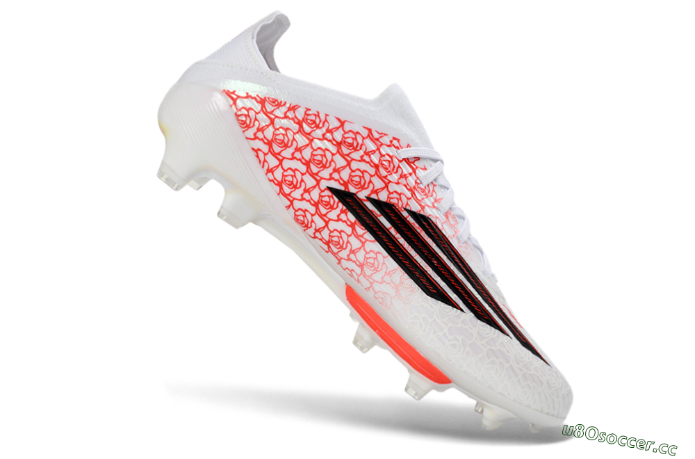 Unisex Adidas F50+ Elite Lightstrike Pro FG Firm Ground Low-Tops Football Boots - White/Crimson Red/Black 5