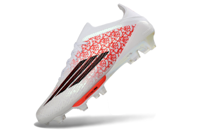 Unisex Adidas F50+ Elite Lightstrike Pro FG Firm Ground Low-Tops Football Boots - White/Crimson Red/Black