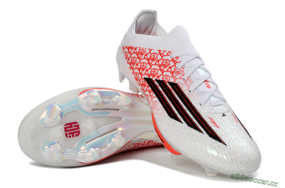 Unisex Adidas F50+ Elite Lightstrike Pro FG Firm Ground Low-Tops Football Boots - White/Crimson Red/Black 4