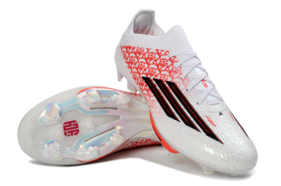 Unisex Adidas F50+ Elite Lightstrike Pro FG Firm Ground Low-Tops Football Boots - White/Crimson Red/Black