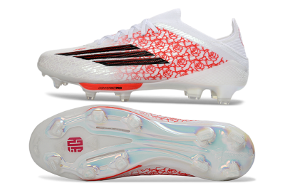 Unisex Adidas F50+ Elite Lightstrike Pro FG Firm Ground Low-Tops Football Boots - White/Crimson Red/Black