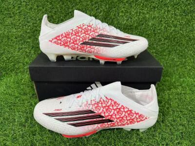 Unisex Adidas F50+ Elite Lightstrike Pro FG Firm Ground Low-Tops Football Boots - White/Crimson Red/Black