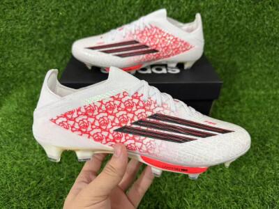 Unisex Adidas F50+ Elite Lightstrike Pro FG Firm Ground Low-Tops Football Boots - White/Crimson Red/Black