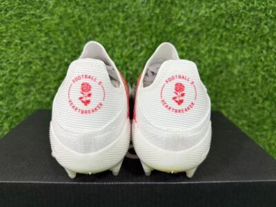 Unisex Adidas F50+ Elite Lightstrike Pro FG Firm Ground Low-Tops Football Boots - White/Crimson Red/Black