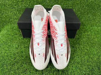 Unisex Adidas F50+ Elite Lightstrike Pro FG Firm Ground Low-Tops Football Boots - White/Crimson Red/Black