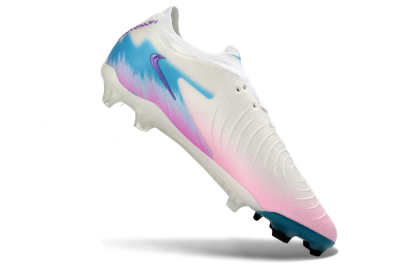 Men's Nike Phantom GX 2 Elite FG Firm Ground Low-Tops Football Boots - White/Aqua Sky/Pink Bliss