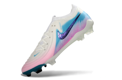 Men's Nike Phantom GX 2 Elite FG Firm Ground Low-Tops Football Boots - White/Aqua Sky/Pink Bliss
