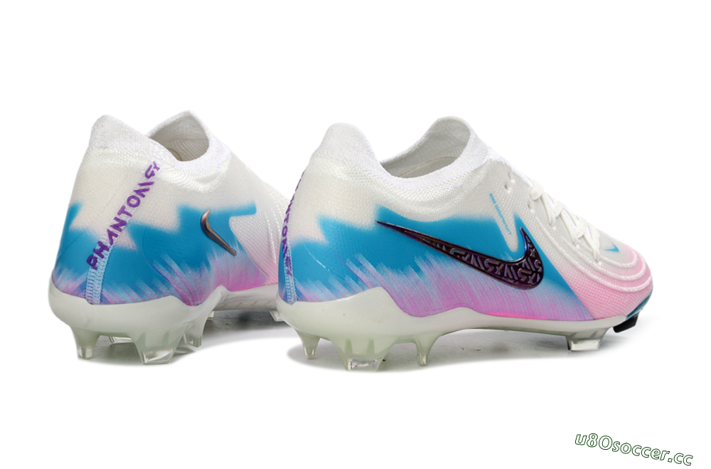 Men's Nike Phantom GX 2 Elite FG Firm Ground Low-Tops Football Boots - White/Aqua Sky/Pink Bliss 6