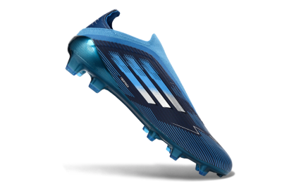 Unisex Adidas F50 Elite Laceless FG Firm Ground Low-Tops Football Boots - Blue/Sky Blue/Navy Blue